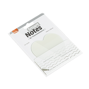 BLOCO SMART NOTES 70X70MM - TRANSPARENTE CORAÇÃO - 20FLS - 1BLOCO