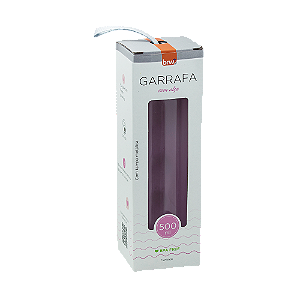 GARRAFA PLÁSTICA COM ALÇA NA TAMPA - 500ML - ROSA PASTEL