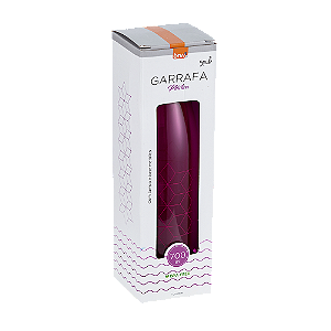 GARRAFA PLÁSTICA ESTAMPADA C/ TAMPA AL - 700ML - MATELASSE ROSA