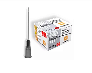 Agulha Hipodérmica Cx C/ 100 Unidades 30 x 0,70mm (Cinza) - Descarpack