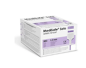 Auto Lanceta de Segurança 28G C/ 100 Unidades MedSafe Solo