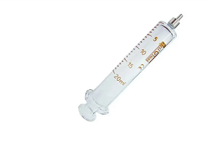 Seringa de Vidro Neutro 20ml Metal Bico Luer Slip - Art Glass