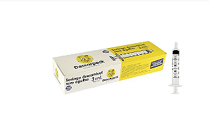 Seringa 3ml Bico Luer Slip S/ Agulha Com 100 Unidades - Descarpack
