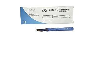 Bisturi de Aço Inoxidável com Cabo (Descartável) Nº23 C/ 10 Unidades - Wiltex