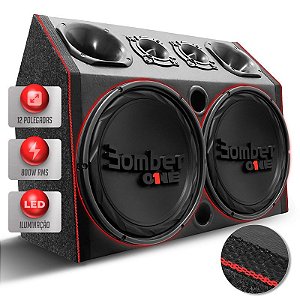 Caixa De Som Igrejinha Trio Dupla Automotivo Subwoofer Bomber One 12 Pol 800w RMS Carro Pancadão LED