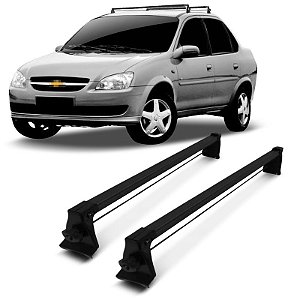 Rack de Teto Travessa Corsa Hatch 1994 a 2016 4 Portas Preto Com Fixação no Friso do Teto Rack