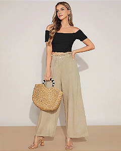 Conjunto Demonstrativo Blusa Bolsa Calça e Salto