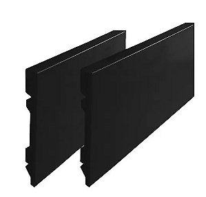 Rodapé Poliestireno Slim Preto Liso 10cm (Barra 10x100x2250mm)