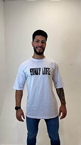 Camiseta Oversize Masculina – Algodão Premium - Branco