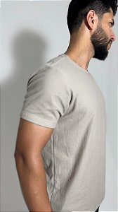 Camiseta Masculina Texturizada - Cor Nude