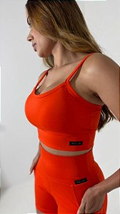 Top Cropped Linha Duplex - Cor Laranjada