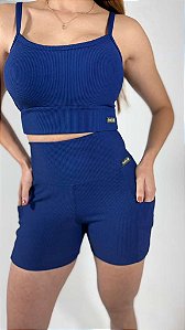 Top Cropped Linha Paris - Cor Azul Marinho