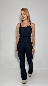 Flare Jacquard Lux - Coleção Animal Print Cor preta