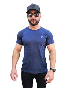 Camiseta Masculina Malha Peruana Azul Marinho