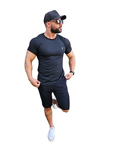 Camiseta Masculina Malha Peruana preto