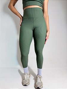 Legging Canelada Linha Paris Premium, tecido blackout ZERO transparência - COR Verde Chive