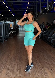 Shorts Fitness Linha Paris com Bolso – Verde Menta