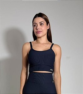 Top Cropped Fitness Linha Paris – Preto