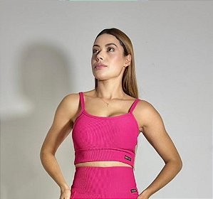 Top Cropped Fitness Linha Paris – Rosa Red