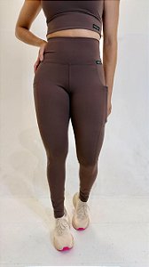 Legging Fitness com Bolso Linha Duplex – Chocolate