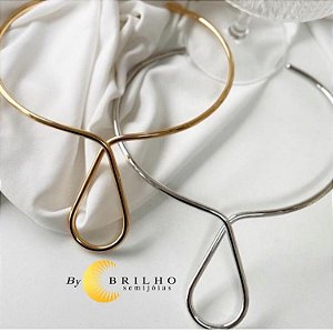 Aro (colar) orgânico ródio branco (7029)