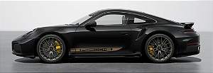 faixas decorativas laterais com o logotipo PORSCHE