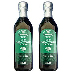 2 Azeite Extra Virgem Olitália Gourmet Italiano 500ml. Ac. Máx. 0,5%