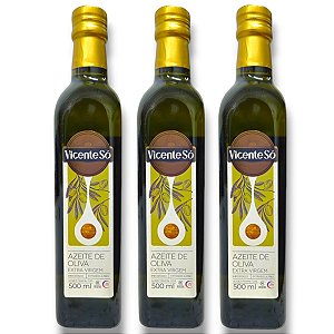 3 Azeites Extra Virgem Vicente Só Turquia 500ml Ac. Máx. 0,5%