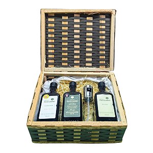 Kit 3 Azeites Familia Zuccardi Arauco Picual Coratina 500ml Cesta e Vaporizador