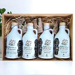 Caixa com 4 Azeites Extra Virgem Estância das Oliveiras Premiados