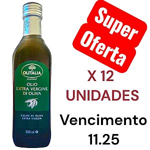 12 Azeites Extra Virgem Olitália Gourmet Italiano 500ml. CX Fechada