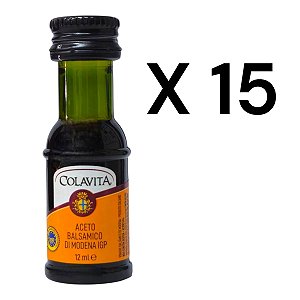 Kit 15 Mini Vinagre Aceto Balsâmico Di Modena Colavita 12ml Italiano