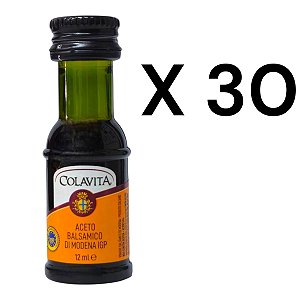 Kit 30 Mini Vinagre Aceto Balsâmico Di Modena Colavita 12ml Italiano