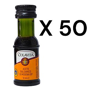 Kit 50 Mini Vinagre Aceto Balsâmico Di Modena Colavita 12ml Italiano