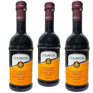 3 Vinagre Aceto Balsâmico Di Modena Colavita 500ml. Italiano