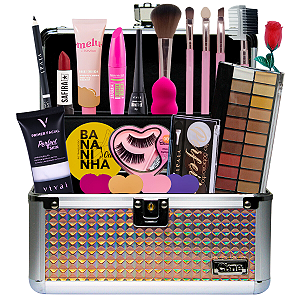 Maleta de Maquiagem Com base Ruby Rose linda Completa Mulher