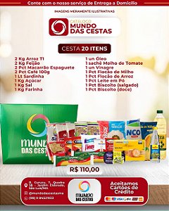 CESTA BASICA NA CAIXA DE 20 ITENS