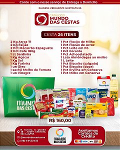 CESTA BASICA NA CAIXA DE 26 ITENS