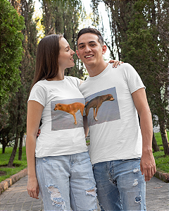 Camiseta para Casal Cachorros Grudados (2 unidades)