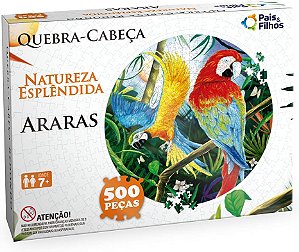 Quebra Cabeça Redondo Araras Natureza Esplêndida 500 Peças