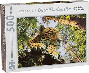 Quebra Cabeça 500 Peças Onça Pintada Pantaneira Na Floresta