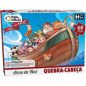 Quebra-Cabeça Arca De Noé 60 Peças Pais e Filhos Criança