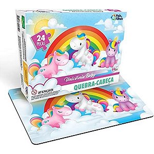 Quebra Cabeça 24 peças Unicórnio Baby Pais E Filhos Infantil