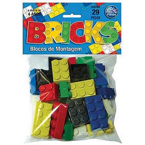 Blocos de Montar Bricks 29 Peças Educativo Pais e Filhos