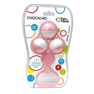 Brinquedo Chocalho Colorido Rosa Bebê Menina Pais E Filhos