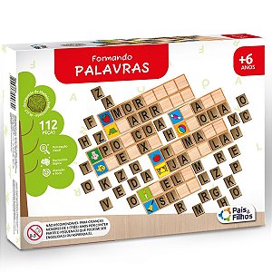 Brinquedo Pedagógico Formando Palavras Madeira Pais e Filhos