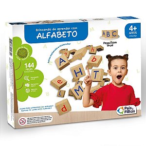 Brinquedo Jogo Educativo Escolar Alfabeto Em Madeira Mdf