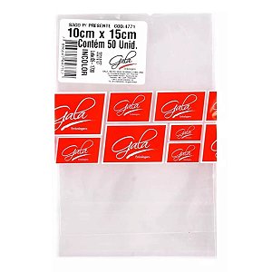 Kit Sacos De Presente Transparente 900 Incolor 10x15cm 50un.