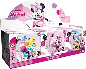 Kit 6 Mini Quebracabeça Minnie variados Madeira Brasiflex