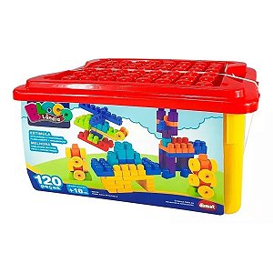 Blocos Grande De Montar Super Caixa 120 Peças Dismat MK70